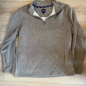GAP Men's Zip-Neck Sweater in Heather Taupe